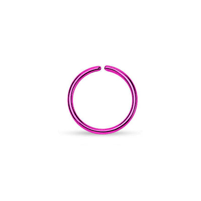 Titanium Anodized over Steel Bendable Hoop Ring