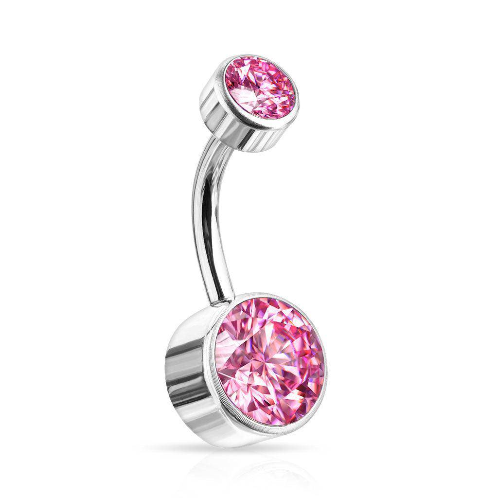 Titanium Belly Bar Internally Threaded with Gem - SkinKandy | Body Jewellery & Piercing Online Australia