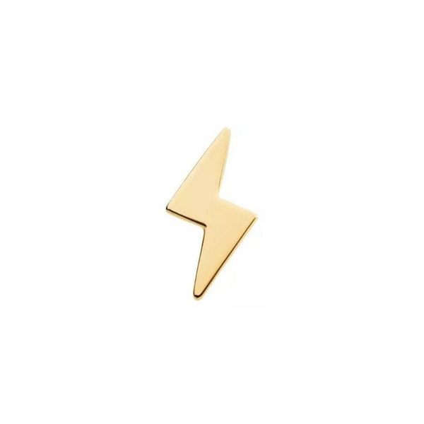 14K Solid Gold Threadless Lightning Bolt Top