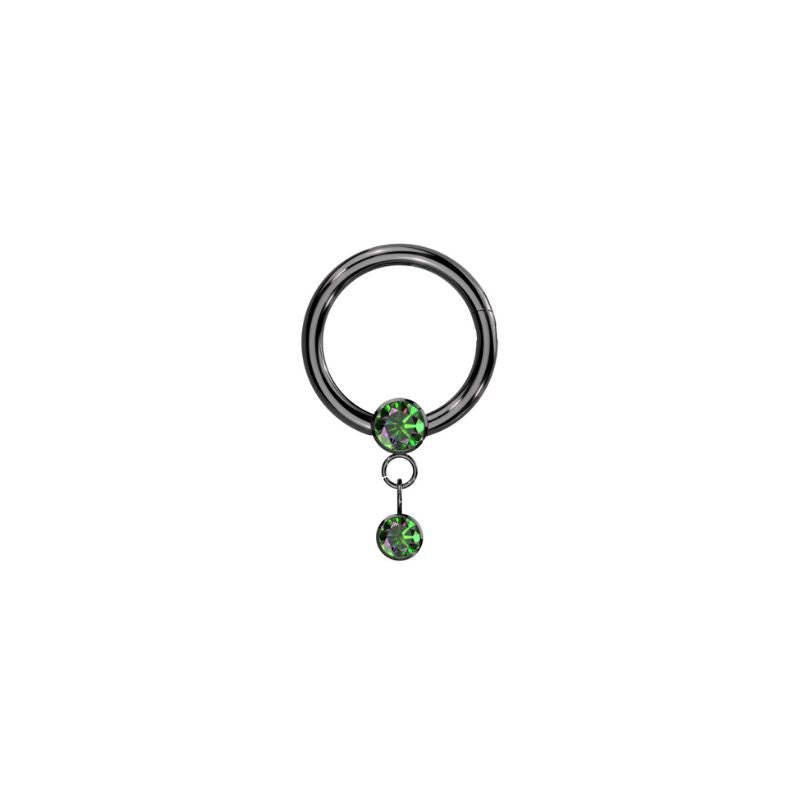 Titanium Round CZ and Dangle Segment - SkinKandy | Body Jewellery & Piercing Online Australia