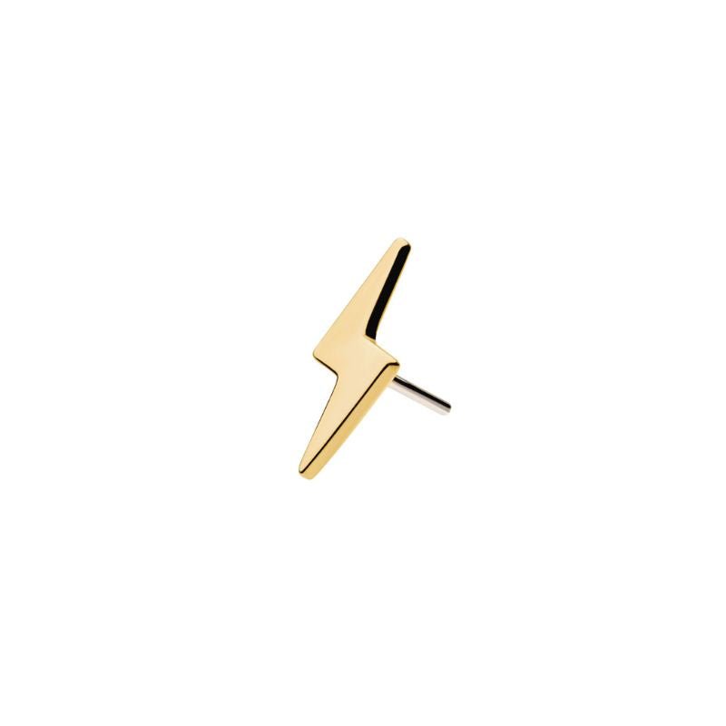14K Solid Gold Threadless Lightning Bolt Top - SkinKandy | Body Jewellery & Piercing Online Australia