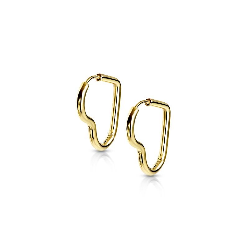 Heart Huggie Hoop Earrings - SkinKandy | Body Jewellery & Piercing Online Australia