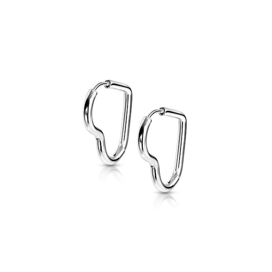 Heart Huggie Hoop Earrings - SkinKandy | Body Jewellery & Piercing Online Australia