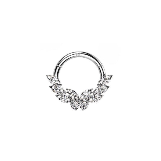 14K Solid Gold CZ Butterfly Cut Segment - SkinKandy | Body Jewellery & Piercing Online Australia