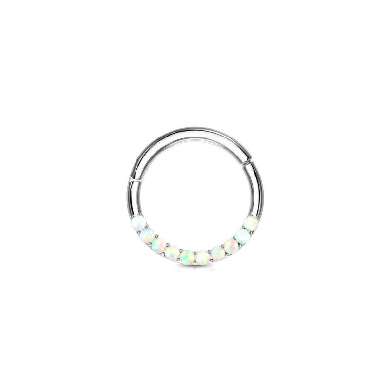 14kt Gold Opal Lined Hinged Segment Ring