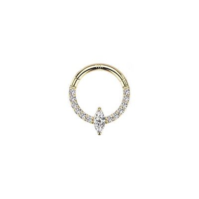 14kt Gold CZ Paved Marquise Segment