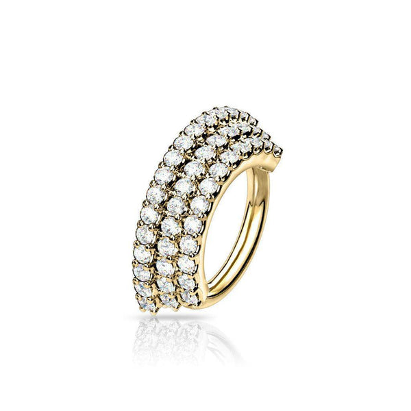 3 CZ Angled Bendable Hoop Ring