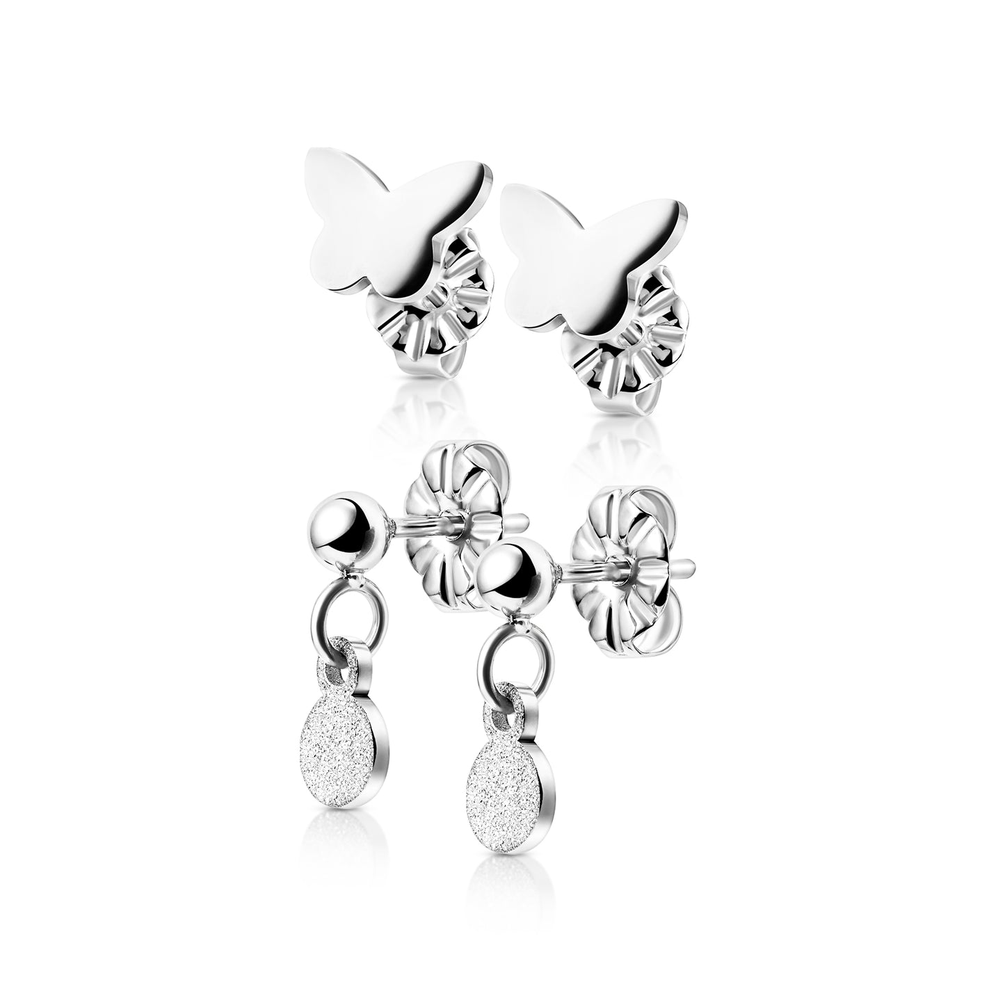 Titanium Butterfly Stud Pack Earrings - SkinKandy | Body Jewellery & Piercing Online Australia