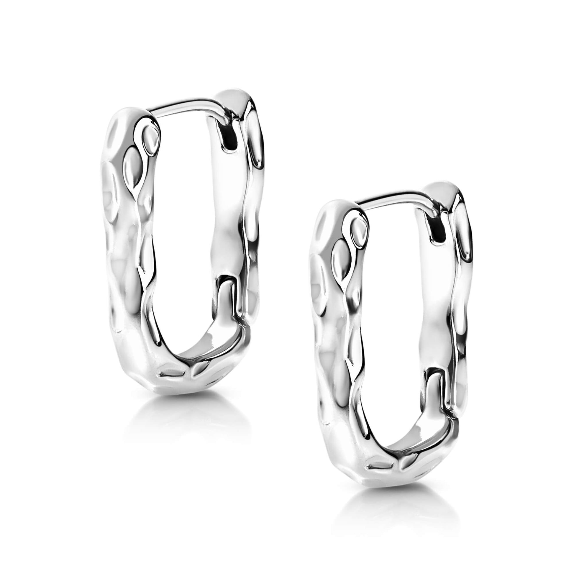 Hammered Huggie Hoop Earrings - SkinKandy | Body Jewellery & Piercing Online Australia