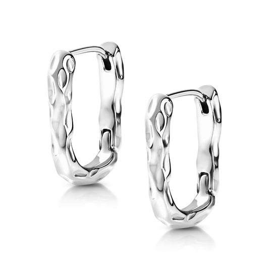 Hammered Huggie Hoop Earrings - SkinKandy | Body Jewellery & Piercing Online Australia