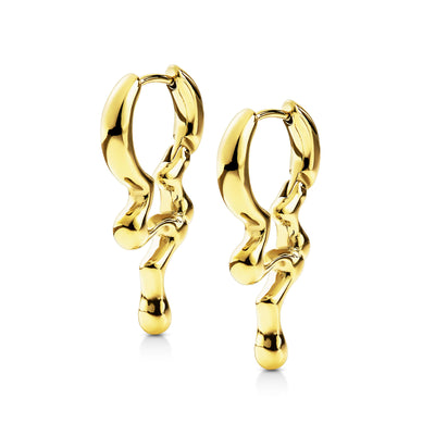 Drip Huggie Hoop Earrings