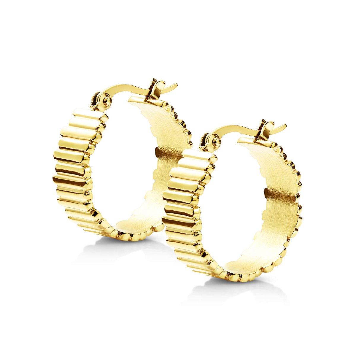 Ribbed Hoop Earrings - SkinKandy | Body Jewellery & Piercing Online Australia