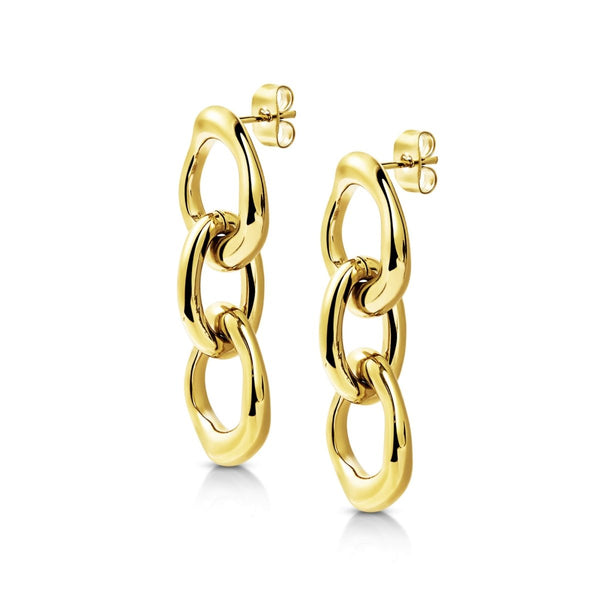 Chain Linked Stud Drop Earrings