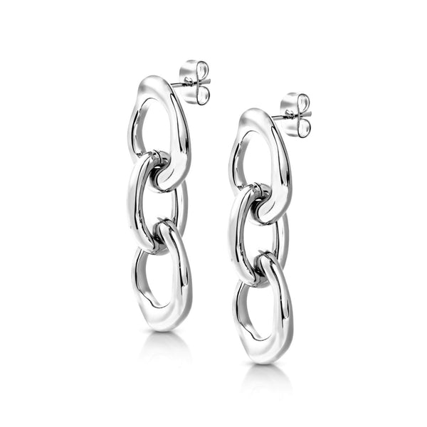 Chain Linked Stud Drop Earrings