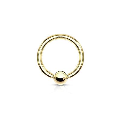 14kt Solid Gold Ball Closure Ring