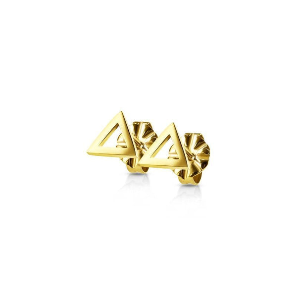 Titanium Hollow Triangle Stud Earrings