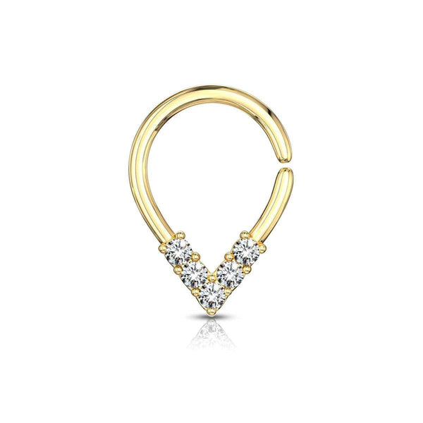 5 CZ lined Pear Shape Septum Ring
