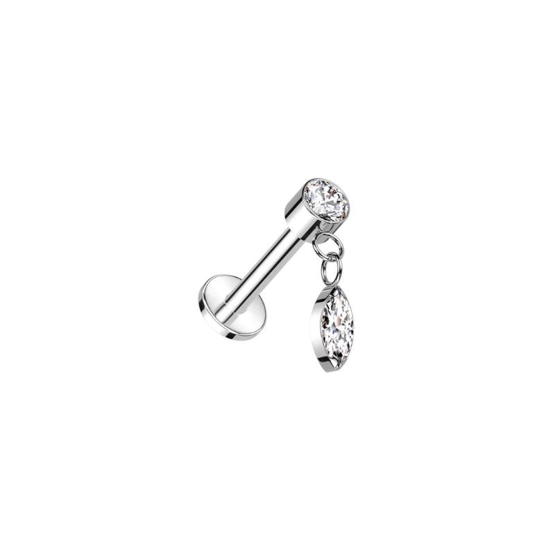 Titanium CZ and Marquis Dangle Labret - SkinKandy | Body Jewellery & Piercing Online Australia