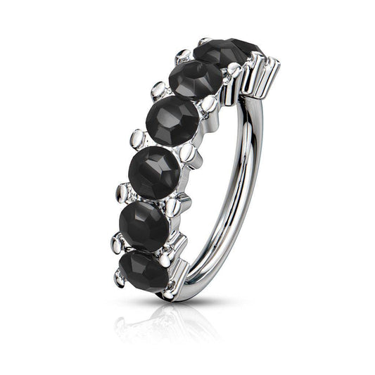 7 Gem Lined Bendable Steel Hoop Ring