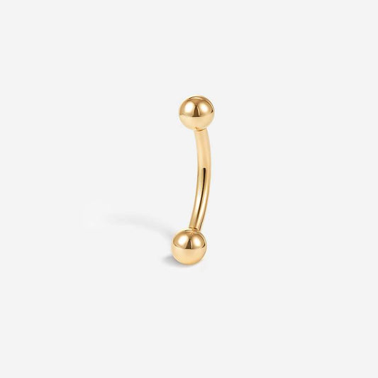 14K Solid Gold Curved Barbell Piercing