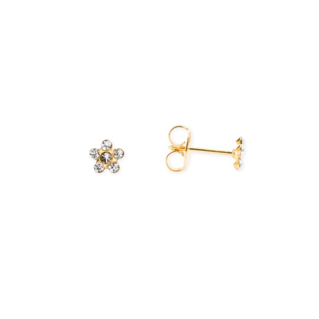 14K Solid Gold Daisy Crystal Piercing - SkinKandy | Body Jewellery & Piercing Online Australia