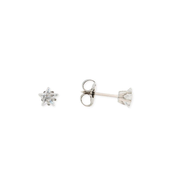 316L Surgical Steel Star Cubic Zirconia Piercing