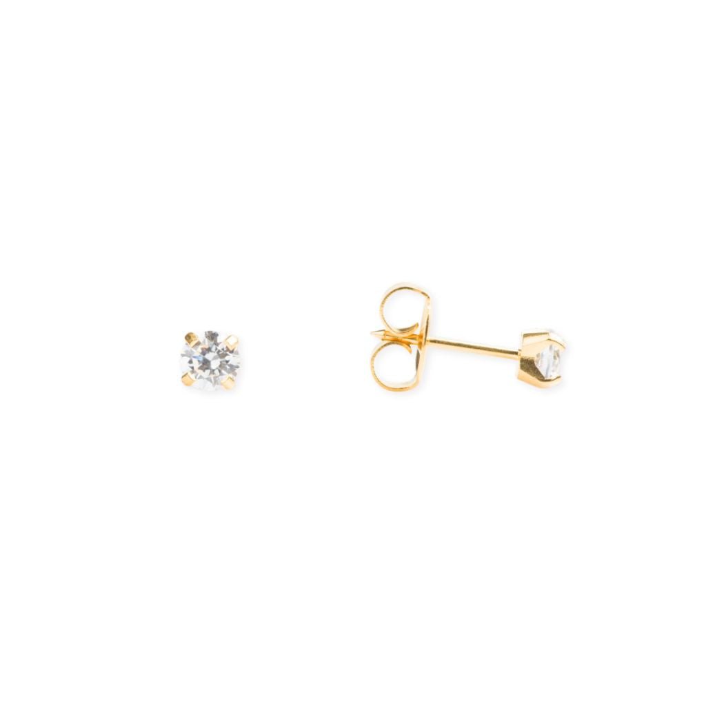 316L Surgical Steel 24K Gold Plated Cubic Zirconia Piercing - SkinKandy | Body Jewellery & Piercing Online Australia