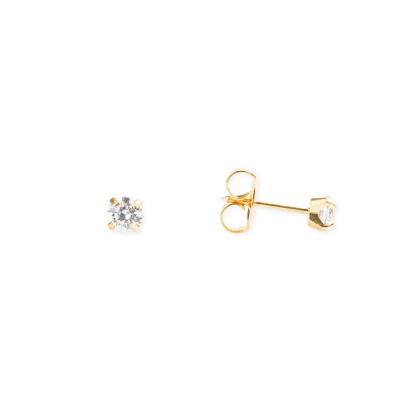 316L Surgical Steel 24K Gold Plated Cubic Zirconia Piercing