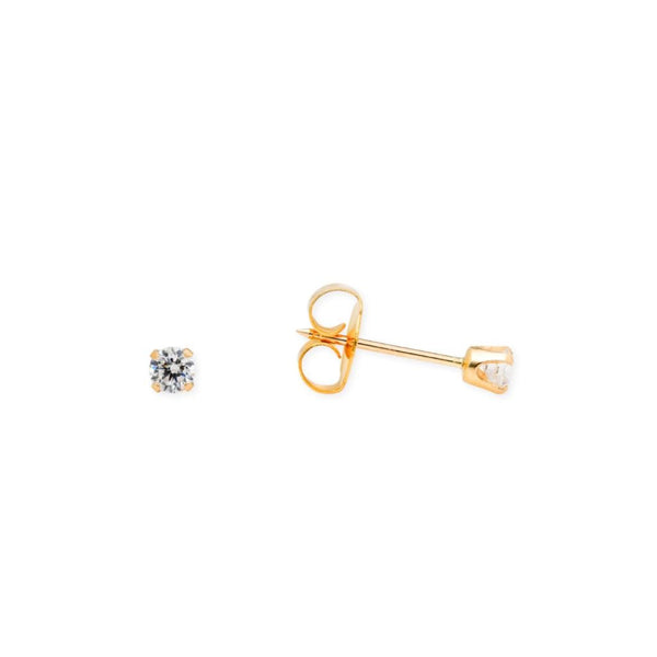 14K Solid Gold Long Post Cubic Zirconia Piercing
