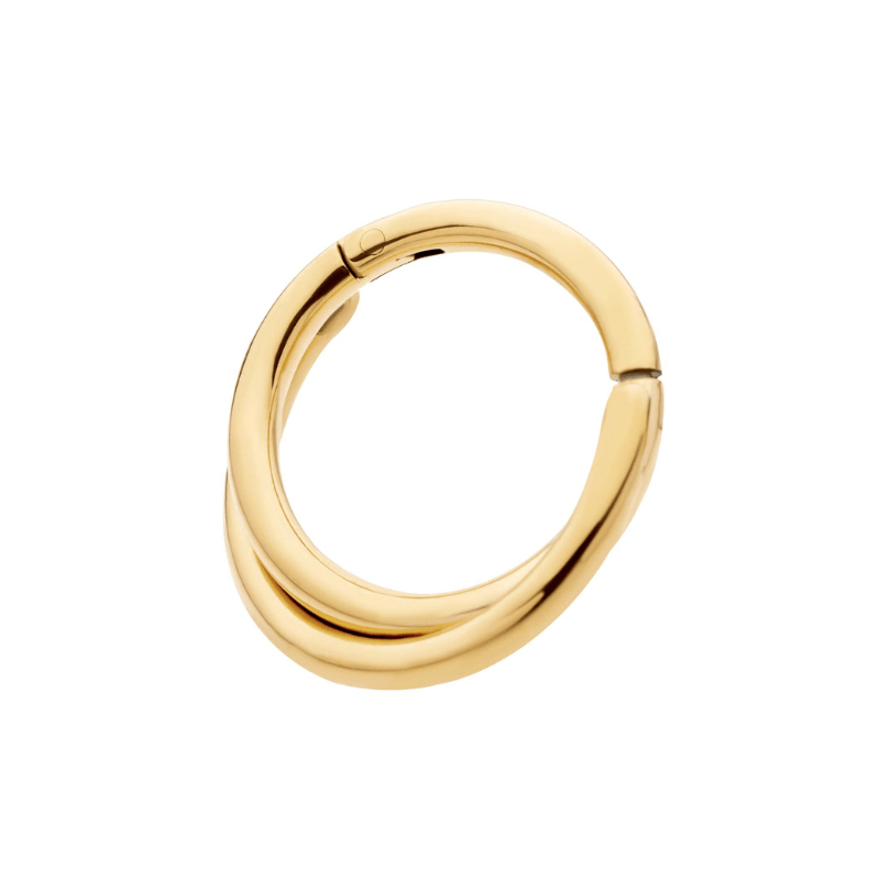 Titanium 24KT Double Hoop Segment - SkinKandy | Body Jewellery & Piercing Online Australia