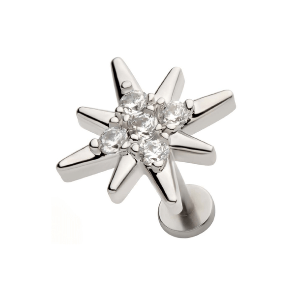 Starburst CZ Paved Flatback Labret
