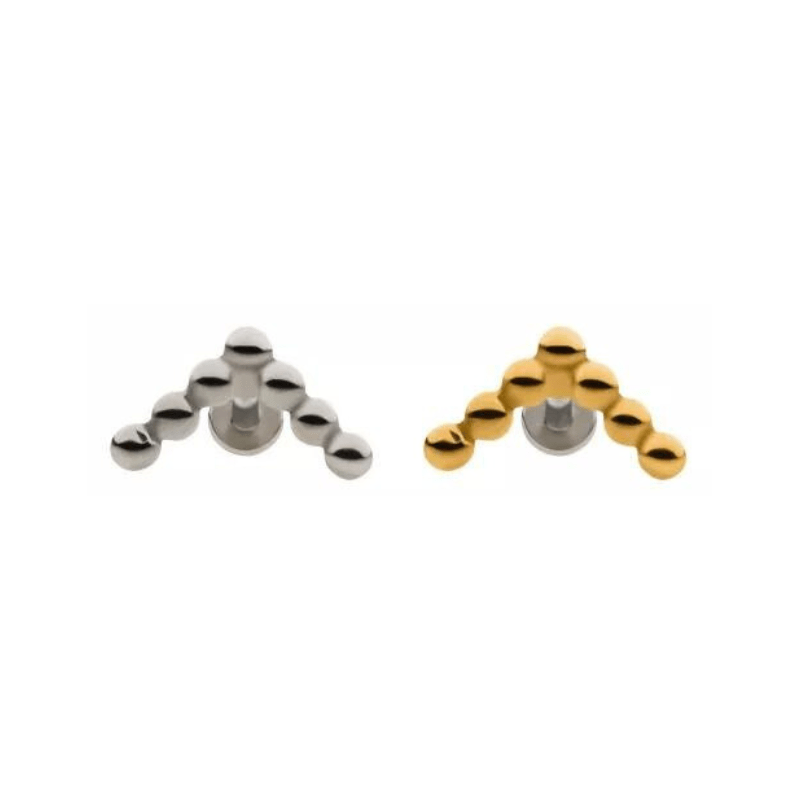 Petite Chevron Beaded Flatback Labret - SkinKandy | Body Jewellery & Piercing Online Australia