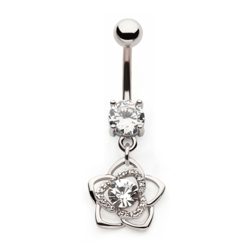 Flower Bud CZ Navel Dangle - SkinKandy | Body Jewellery & Piercing Online Australia
