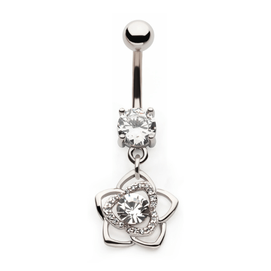Flower Bud CZ Navel Dangle - SkinKandy | Body Jewellery & Piercing Online Australia