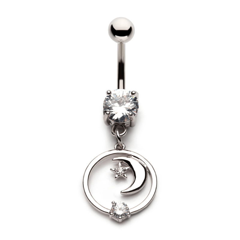 Star And Moon Navel Dangle - SkinKandy | Body Jewellery & Piercing Online Australia