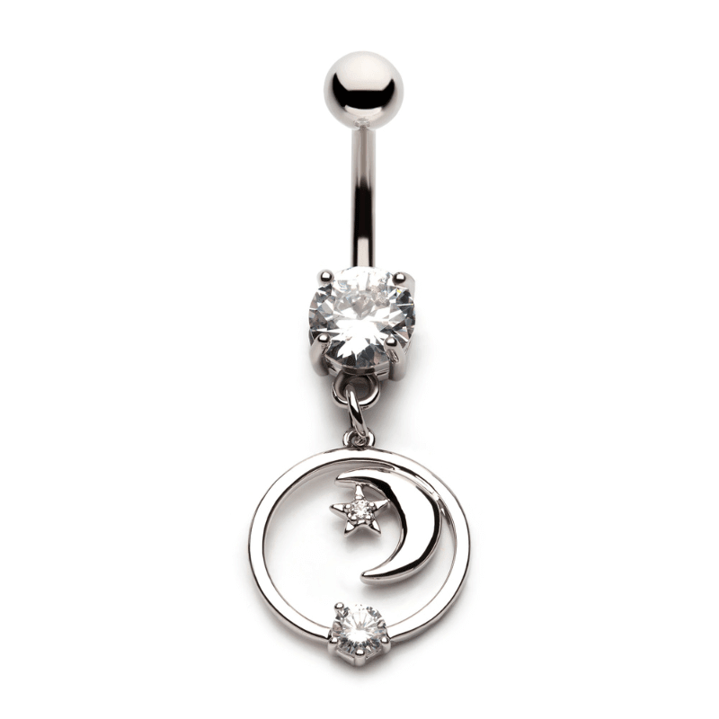 Star And Moon Navel Dangle - SkinKandy | Body Jewellery & Piercing Online Australia