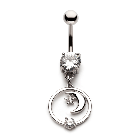 Star And Moon Navel Dangle - SkinKandy | Body Jewellery & Piercing Online Australia