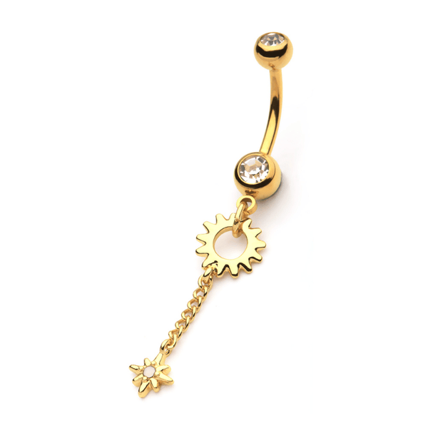 Sun and Starburst Navel Dangle