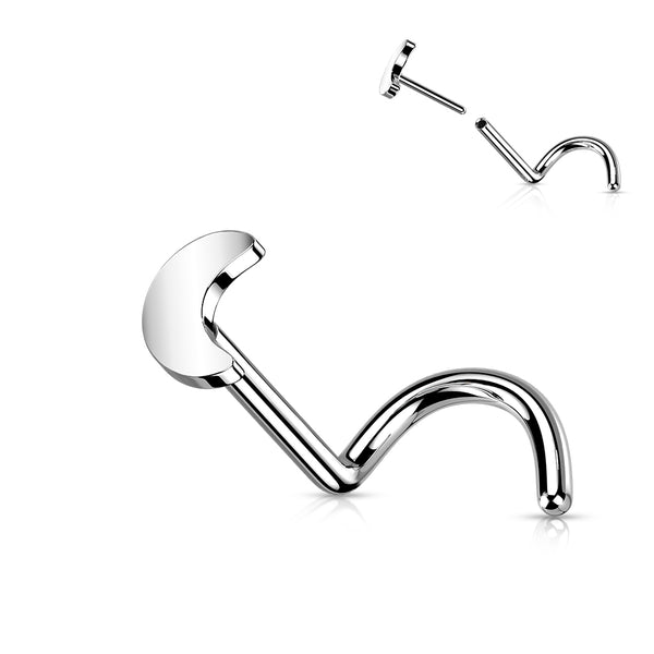 Moon Nose Stud with Twist (Titanium)