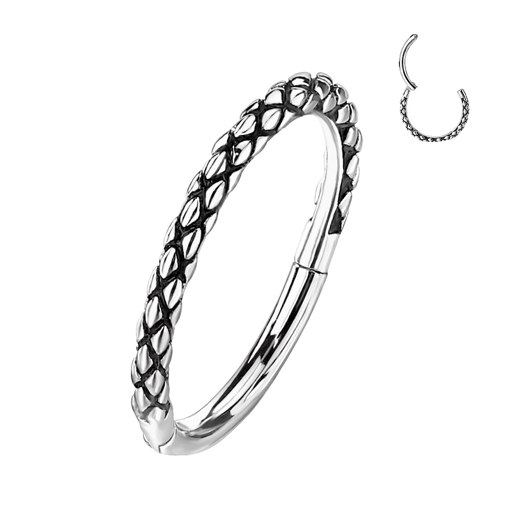 Oxidized Lizard Skin Hinged Segment - SkinKandy | Body Jewellery & Piercing Online Australia