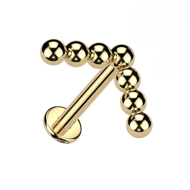 Titanium Triangular Beaded Flatback Labret - SkinKandy | Body Jewellery & Piercing Online Australia