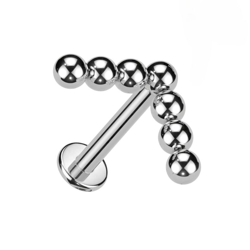Titanium Triangular Beaded Flatback Labret - SkinKandy | Body Jewellery & Piercing Online Australia