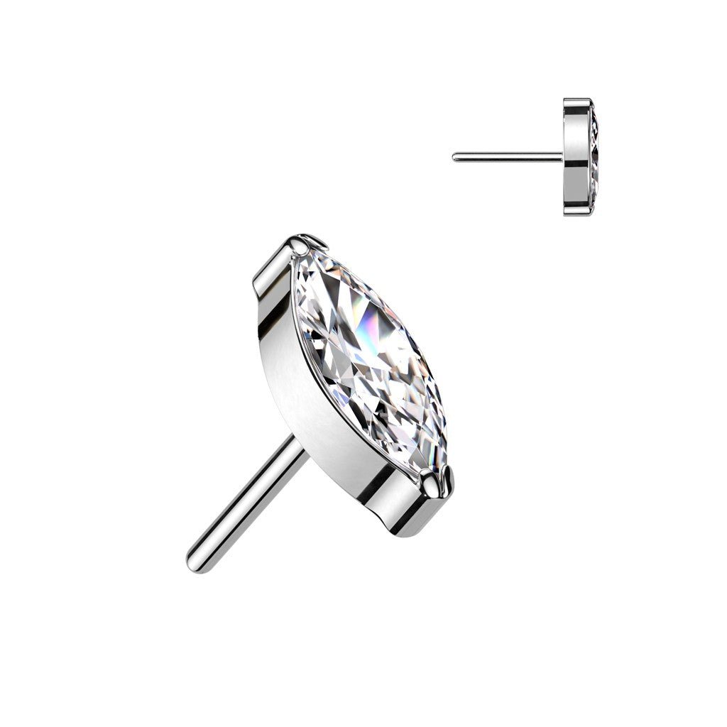 Titanium Threadless Marquis Cubic Zirconia Top - SkinKandy | Body Jewellery & Piercing Online Australia