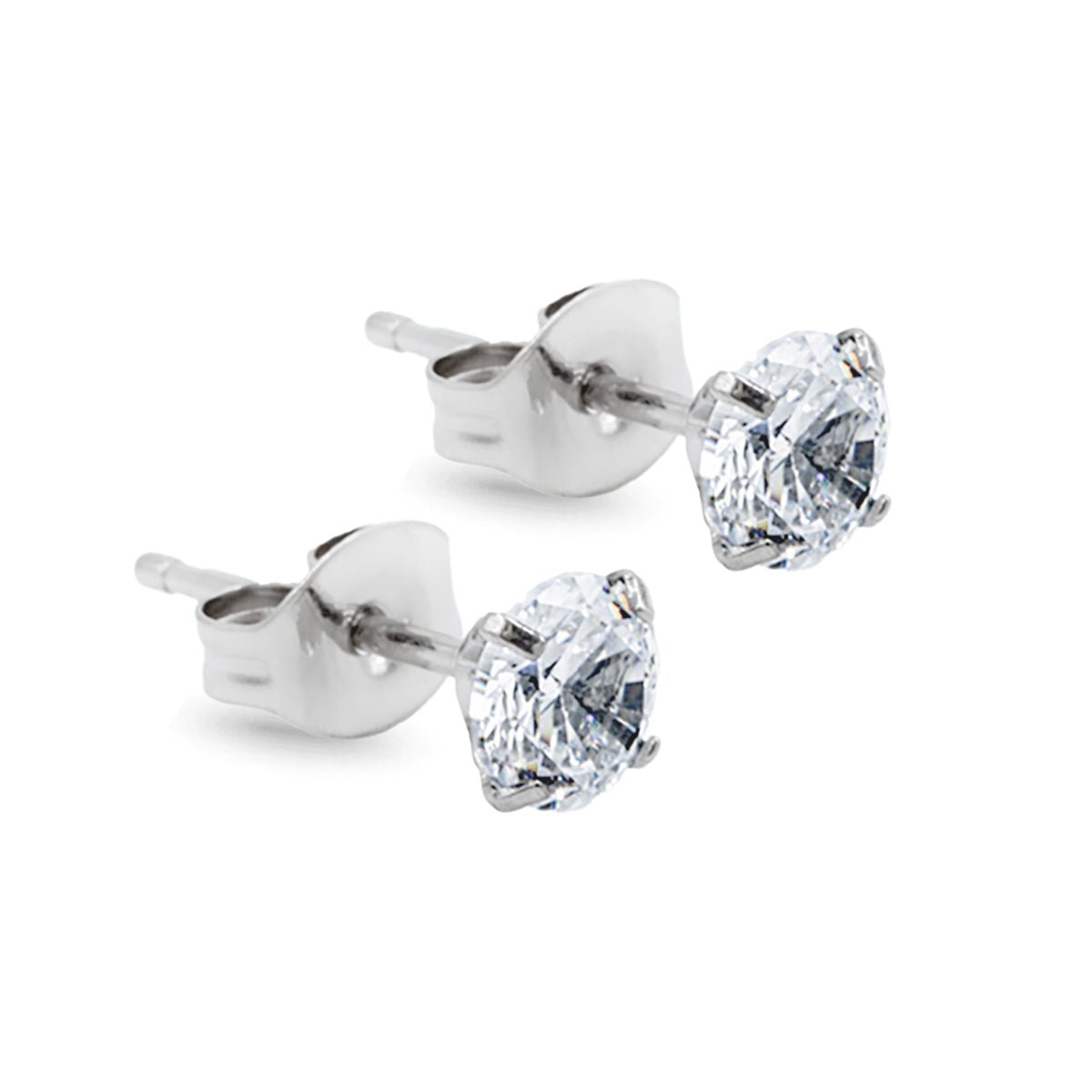 Titanium Round CZ Stud Earrings - SkinKandy | Body Jewellery & Piercing Online Australia