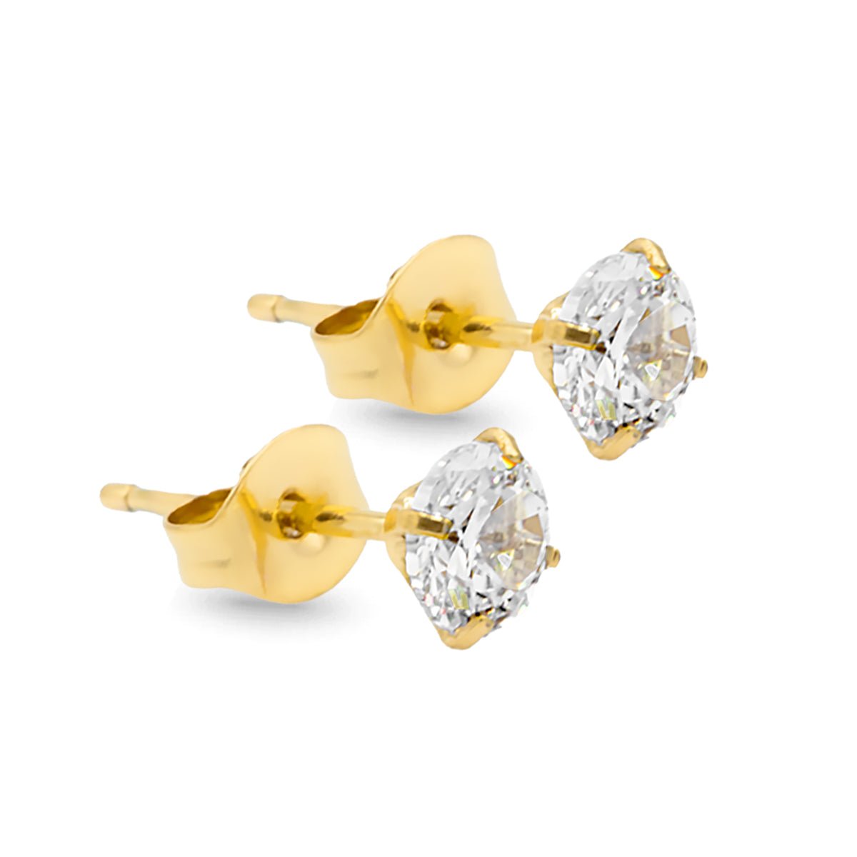 Titanium Round CZ Stud Earrings - SkinKandy | Body Jewellery & Piercing Online Australia