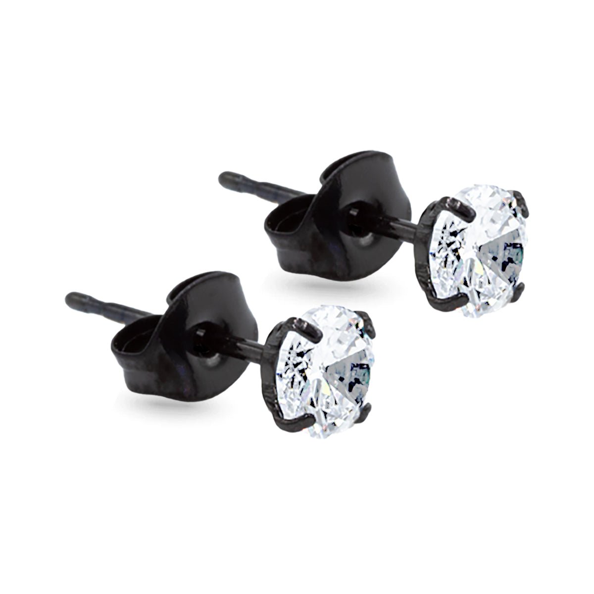 Titanium Round CZ Stud Earrings - SkinKandy | Body Jewellery & Piercing Online Australia