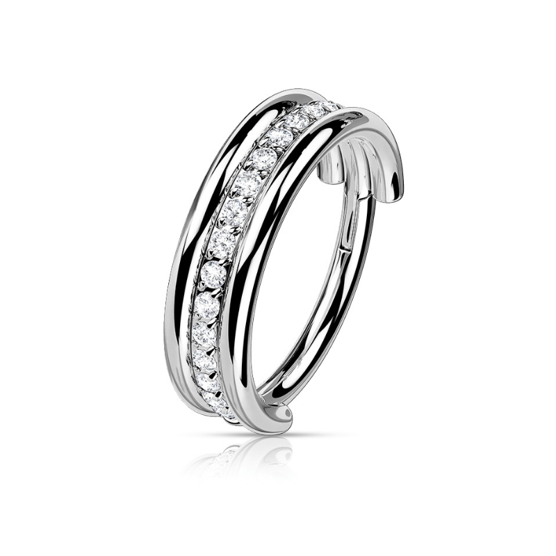 Titanium Layered CZ Segment - SkinKandy | Body Jewellery & Piercing Online Australia