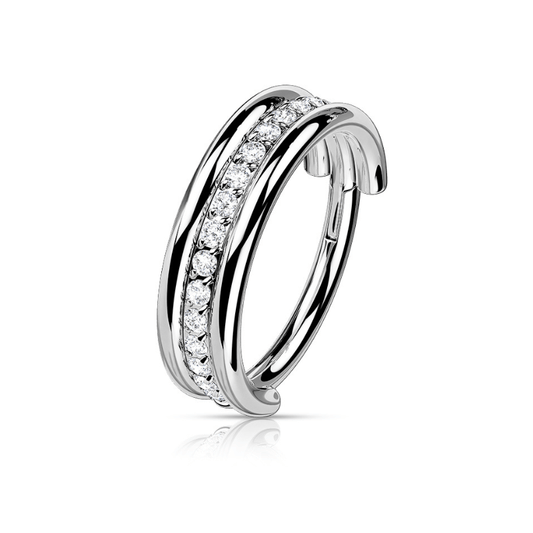Titanium Layered CZ Segment - SkinKandy | Body Jewellery & Piercing Online Australia