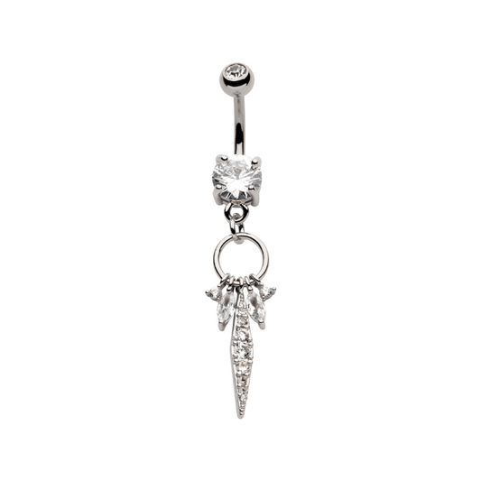 Multi Charm CZ Navel Dangle - SkinKandy | Body Jewellery & Piercing Online Australia