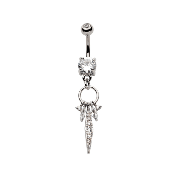 Multi Charm Cubic Zirconia Navel Dangle